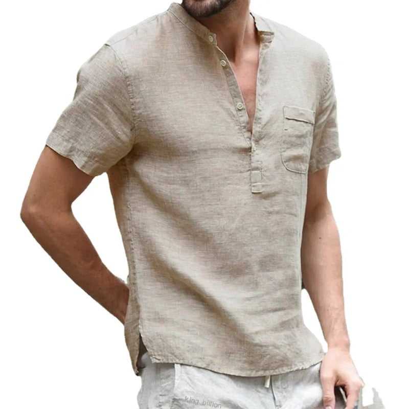 camisa-masculina-bata-summer-caqui-uplacingbrasil-01